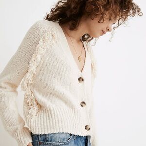 Madewell Chatterton Fringe Cardigan Sweater Size M